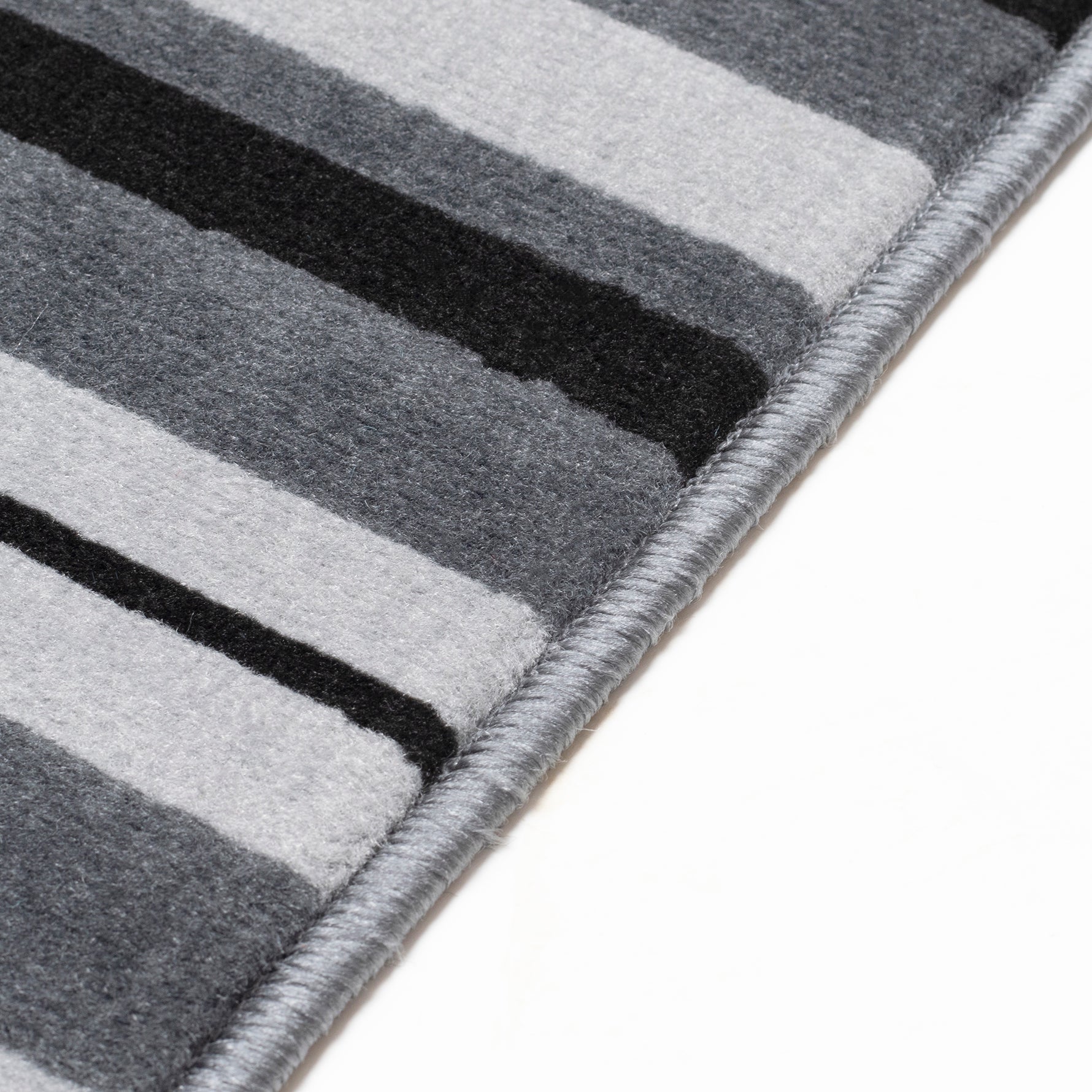 Grey Lines Striped Runner Rug | Hessian Backed Flexible Stair & Hallway Carpet Runner