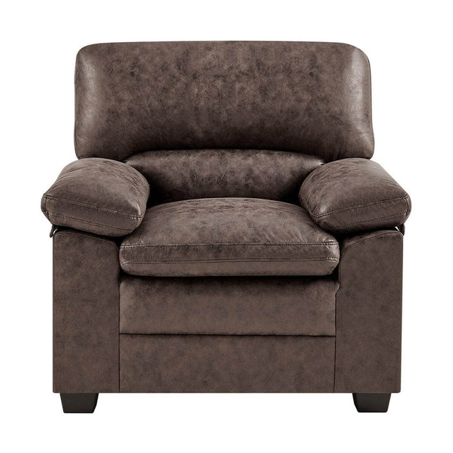 Oxford Bonded Faux Leather Sofa Suite - Chocolate Brown-Bargainia.com