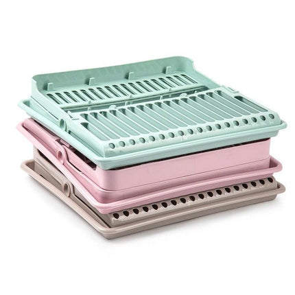 Dish Drainer With Tray And Drip Tray - Assorted Colours-8414926438670-Bargainia.com