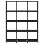 12 - Cube Display Shelf Black 103x30x141 cm Fabric - Bargainia.com - 