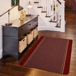 Washable Designer Bordered Red Rug | 116R