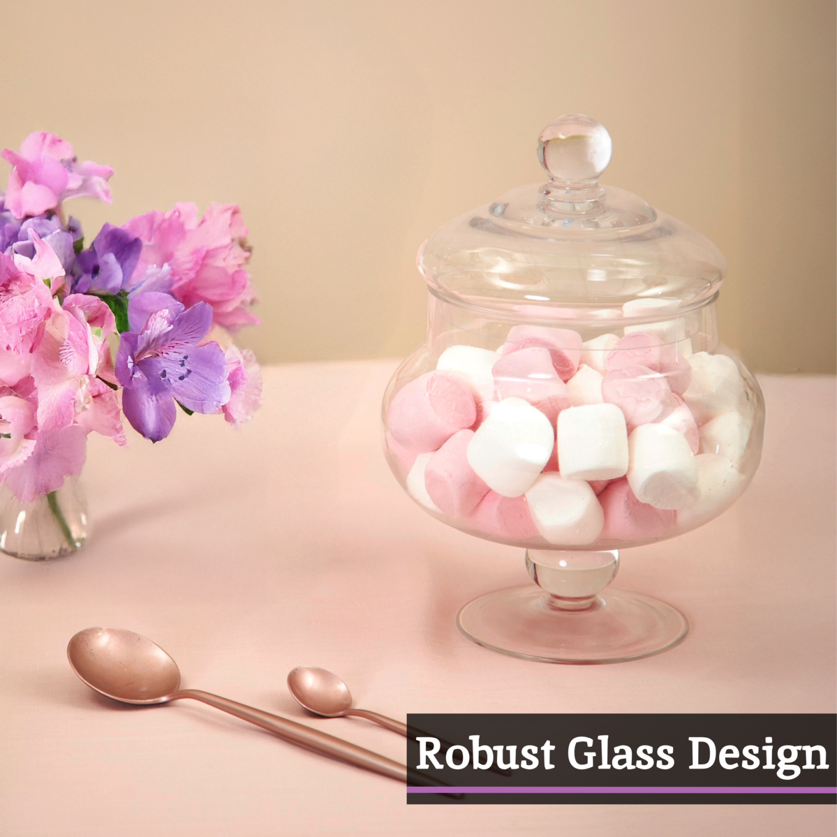 Olivia Clear Glass Candy Small Storage Jar
