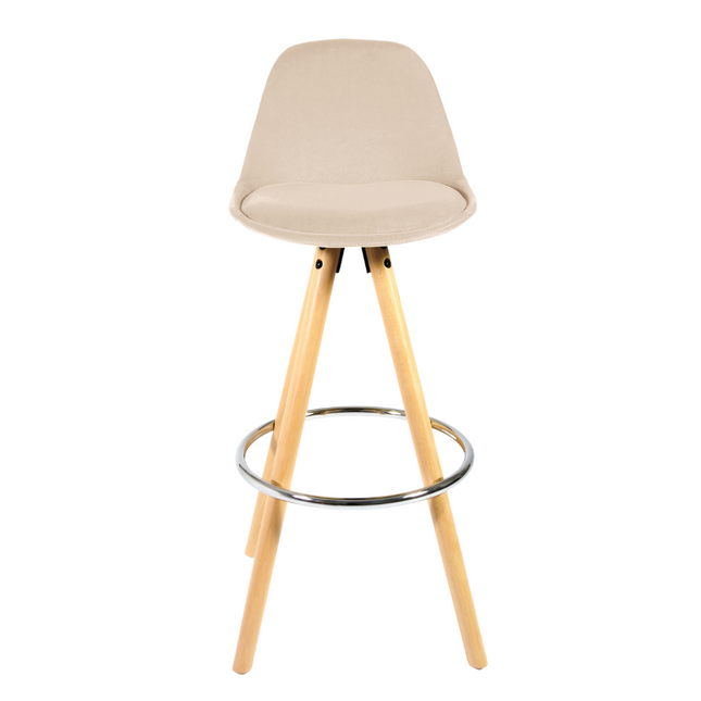 Barcelona Bar Stools Matte Velvet - Beige Clearance Single