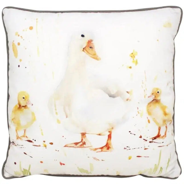 Country Life Ducks Filled Decorative Throw Cushion - 43 x 43cm-5010792478364-Bargainia.com