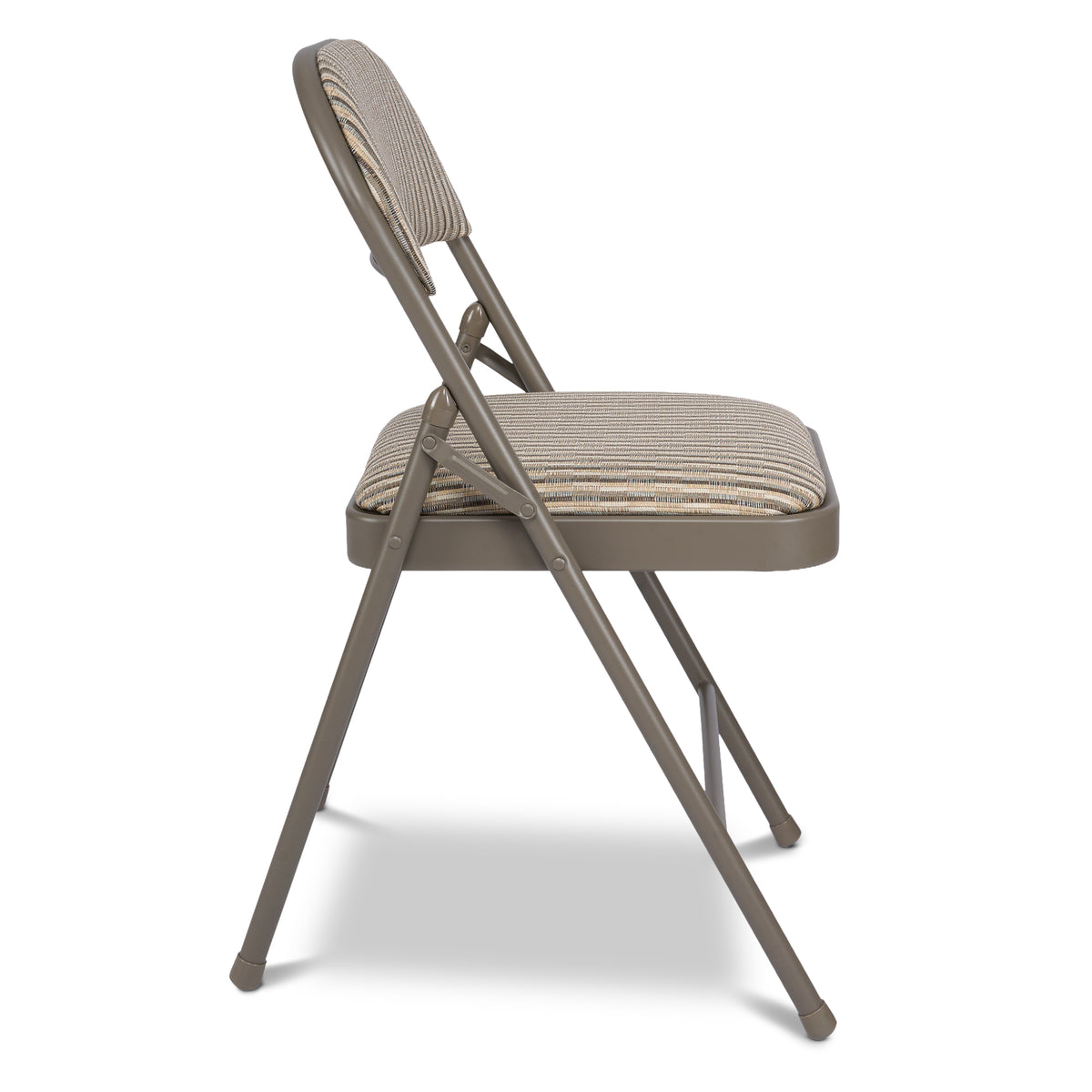 Folding Fabric Office Dining Chair - Grey / Beige