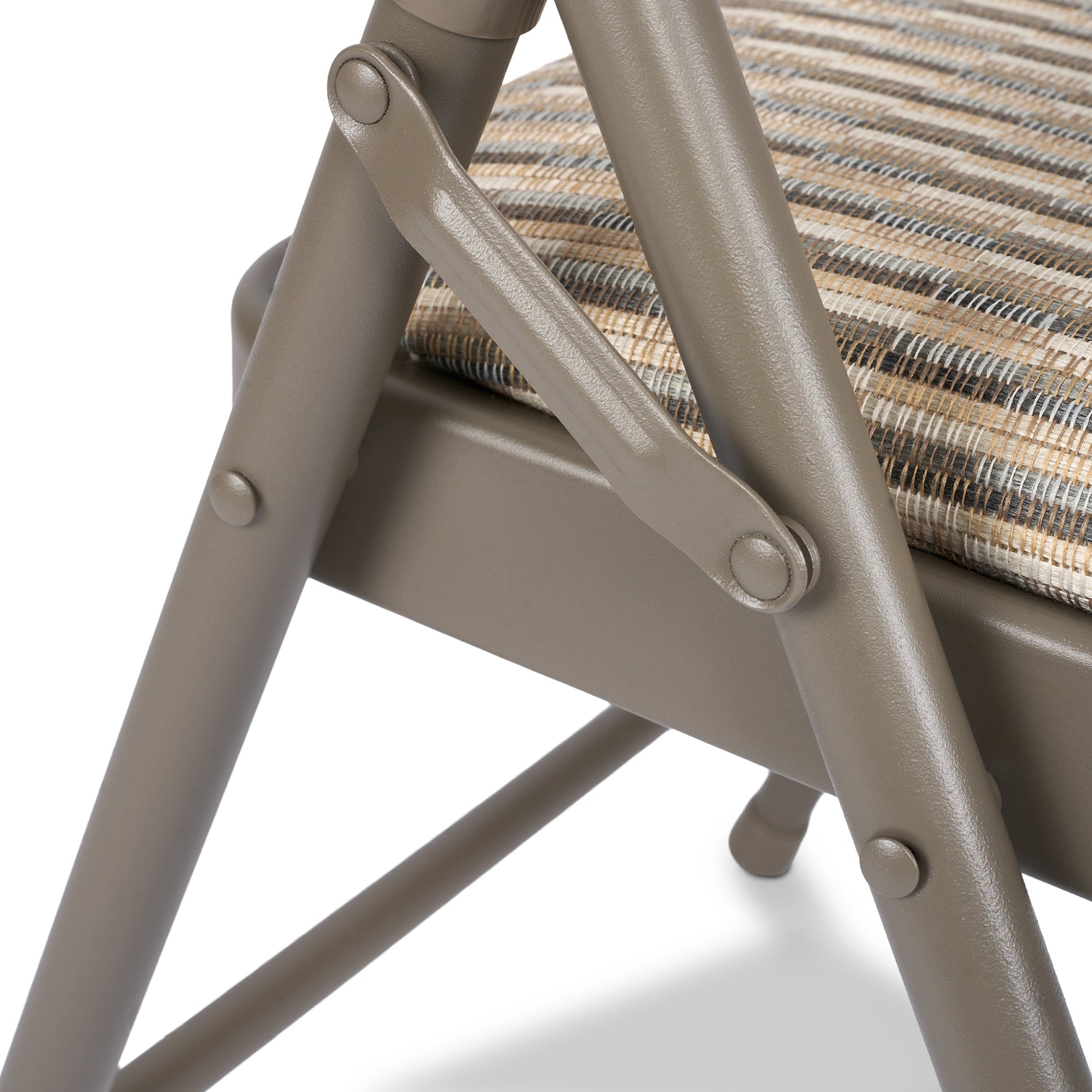 Folding Fabric Office Dining Chair - Grey / Beige