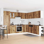 14 Piece Kitchen Cabinet Set Kalmar Old Wood Engineered Wood - Bargainia.com - 