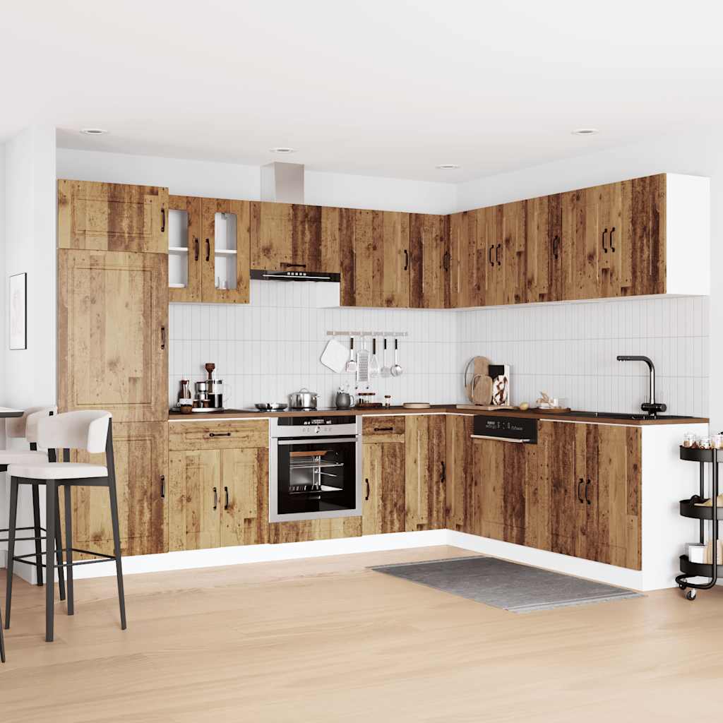 14 Piece Kitchen Cabinet Set Kalmar Old Wood Engineered Wood - Bargainia.com - 