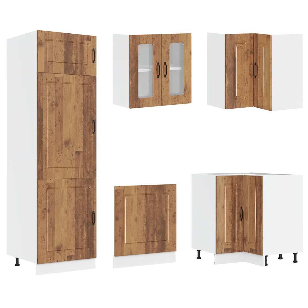 14 Piece Kitchen Cabinet Set Kalmar Old Wood Engineered Wood - Bargainia.com - 8721158505873 - 3314979