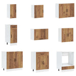 14 Piece Kitchen Cabinet Set Kalmar Old Wood Engineered Wood - Bargainia.com - 