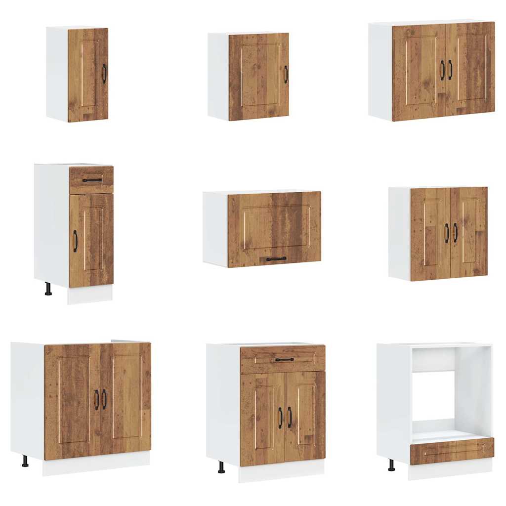 14 Piece Kitchen Cabinet Set Kalmar Old Wood Engineered Wood - Bargainia.com - 8721158505873 - 3314979