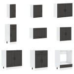 14 Piece Kitchen Cabinet Set Lucca Black Engineered Wood - Bargainia.com - 