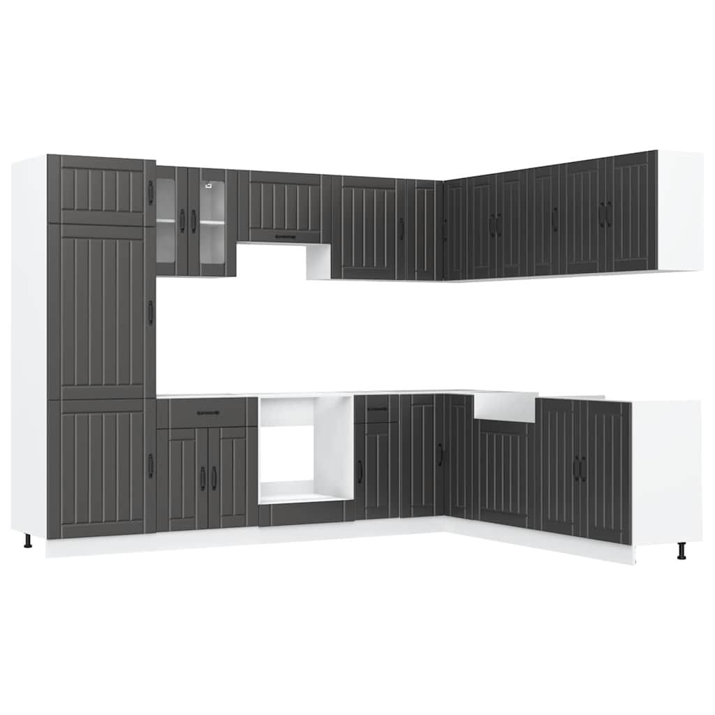 14 Piece Kitchen Cabinet Set Lucca Black Engineered Wood - Bargainia.com - 8721158505903 - 3314982
