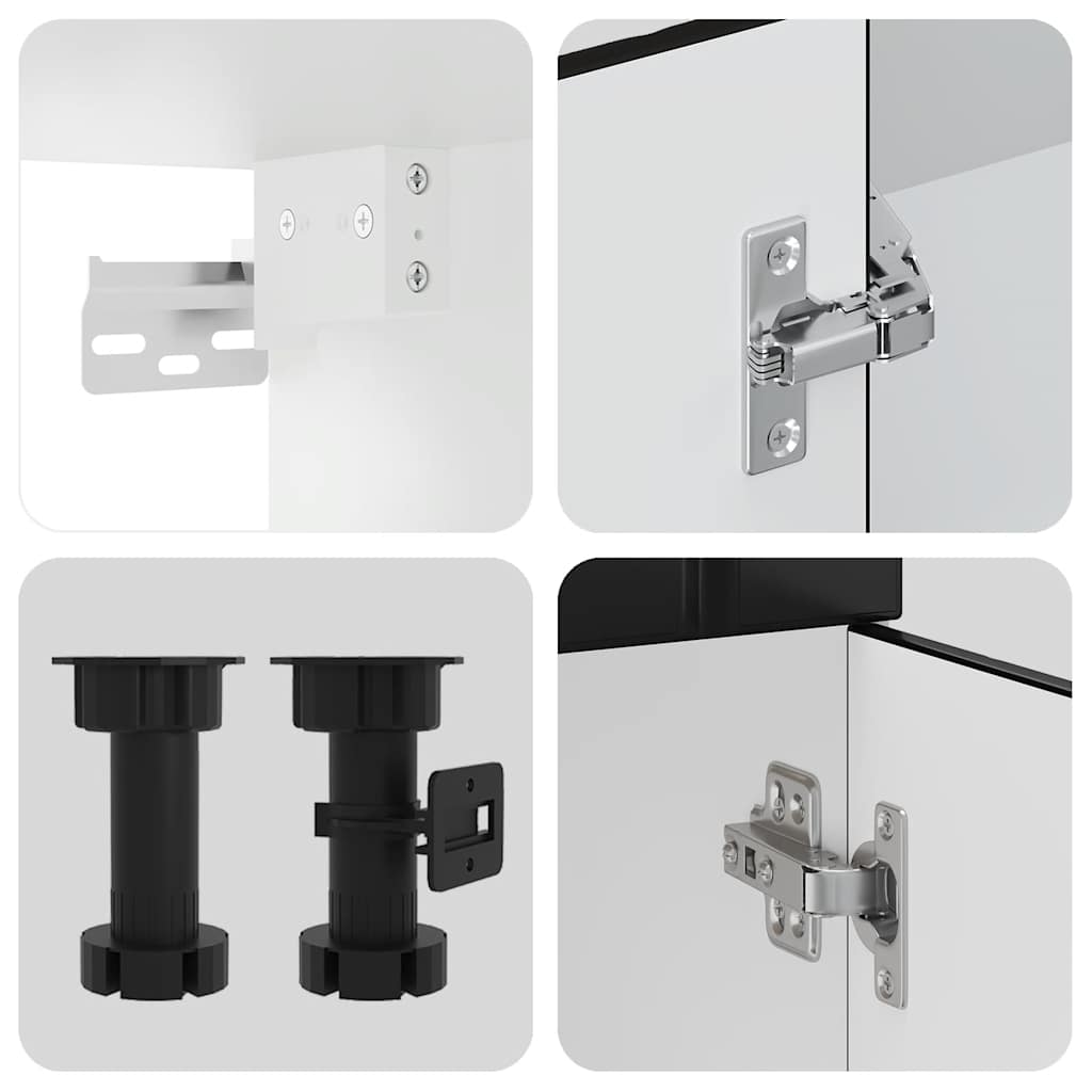 14 Piece Kitchen Cabinet Set Lucca Black Engineered Wood - Bargainia.com - 