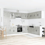 14 Piece Kitchen Cabinet Set Lucca Concrete Grey Engineered Wood - Bargainia.com - 