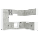 14 Piece Kitchen Cabinet Set Lucca Concrete Grey Engineered Wood - Bargainia.com - 