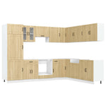 14 Piece Kitchen Cabinet Set Lucca Sonoma Oak Engineered Wood - Bargainia.com - 