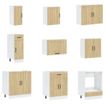 14 Piece Kitchen Cabinet Set Lucca Sonoma Oak Engineered Wood - Bargainia.com - 