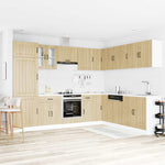 14 Piece Kitchen Cabinet Set Lucca Sonoma Oak Engineered Wood - Bargainia.com - 