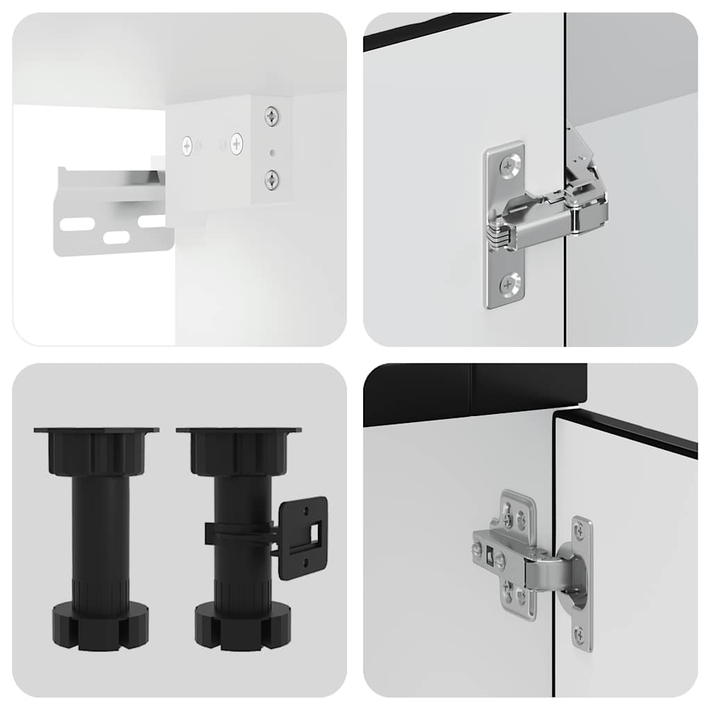 14 Piece Kitchen Cabinet Set Porto Black Engineered Wood - Bargainia.com - 