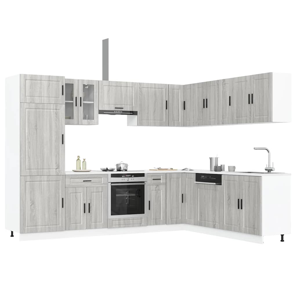 14 Piece Kitchen Cabinet Set Porto Grey Sonoma Engineered Wood - Bargainia.com - 8721158506054 - 3314997
