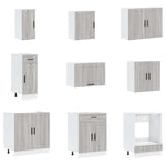 14 Piece Kitchen Cabinet Set Porto Grey Sonoma Engineered Wood - Bargainia.com - 