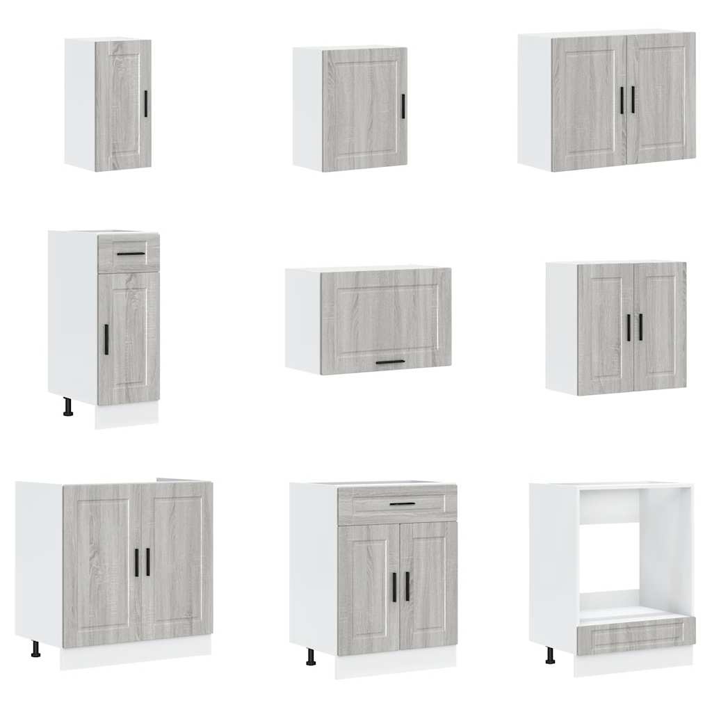 14 Piece Kitchen Cabinet Set Porto Grey Sonoma Engineered Wood - Bargainia.com - 8721158506054 - 3314997