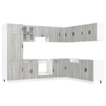 14 Piece Kitchen Cabinet Set Porto Grey Sonoma Engineered Wood - Bargainia.com - 