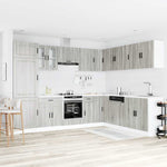 14 Piece Kitchen Cabinet Set Porto Grey Sonoma Engineered Wood - Bargainia.com - 