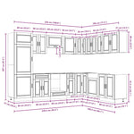 14 Piece Kitchen Cabinet Set Porto Grey Sonoma Engineered Wood - Bargainia.com - 