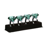 Set Of Four Teal Diamante Napkin Rings