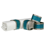 Set Of Four Turquoise Glitter Napkin Rings