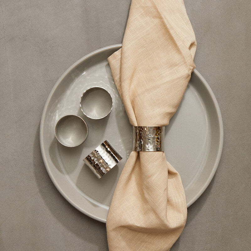 Set Of Four Silver Finish Napkin Rings