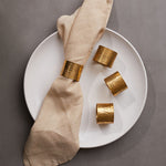 Set Of Four Brass Finish Napkin Rings