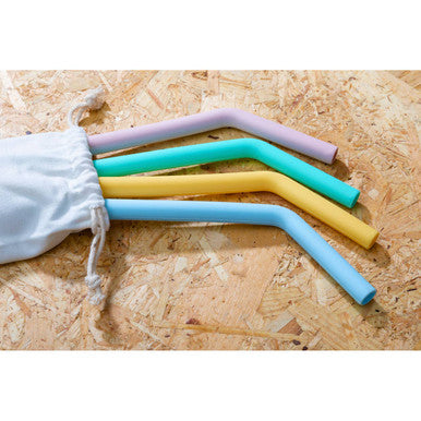 Mimo Set Of 4 Silicone Straws
