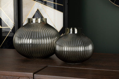 Nullah Large Smoked Grey Glass Vase