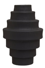 Fabia Black Large Step Design Vase