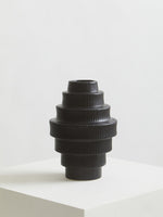 Fabia Black Large Step Design Vase