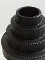 Fabia Black Large Step Design Vase