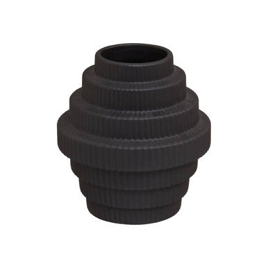 Fabia Black Small Step Design Vase