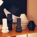 Fabia Black Small Step Design Vase