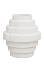 Fabia White Small Step Design Vase