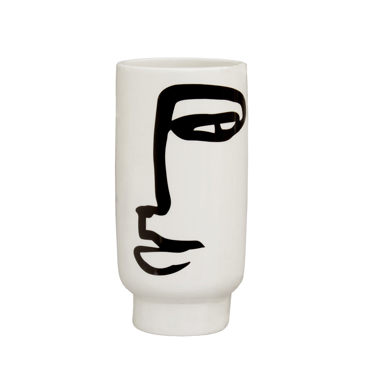 Viso Small Black And White Face Vase