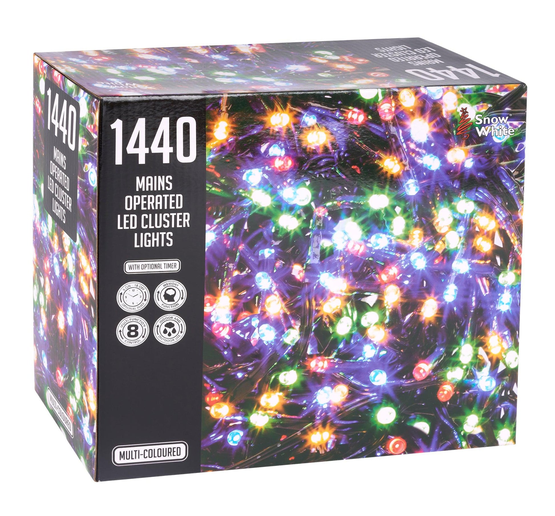 1440 LED Cluster Lights Indoor/Outdoor - Multi Colour - 18m Lighting Clearance