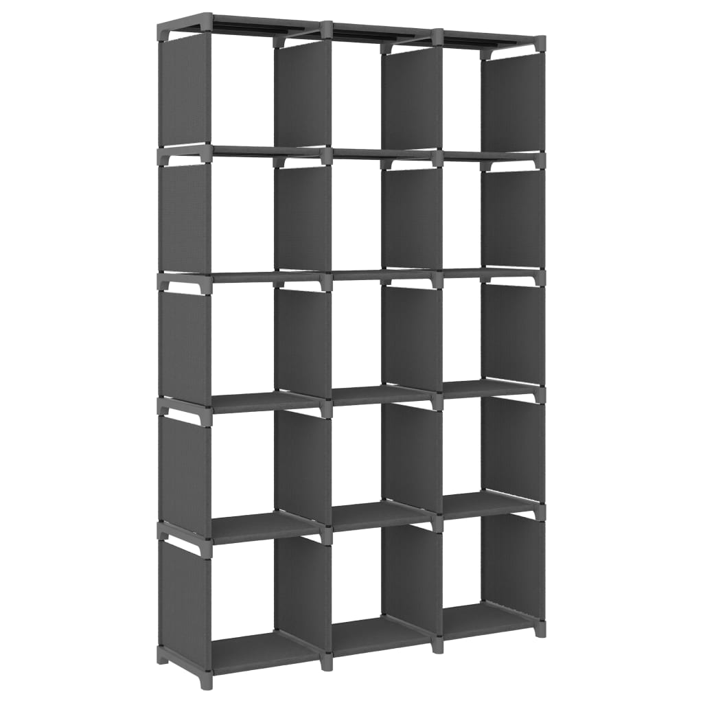 15 - Cube Display Shelf Grey 103x30x175.5 cm Fabric - Bargainia.com - 8720286042779 - 322620
