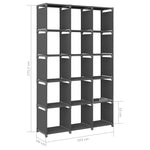 15 - Cube Display Shelf Grey 103x30x175.5 cm Fabric - Bargainia.com - 