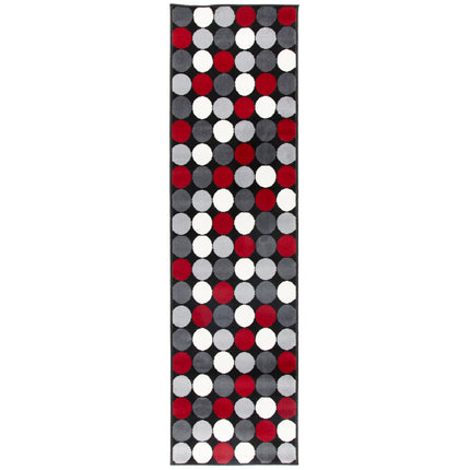 Red & Grey Spots Stair Runner / Kitchen Mat - Texas (Custom Sizes Available)-5056150270591-Bargainia.com