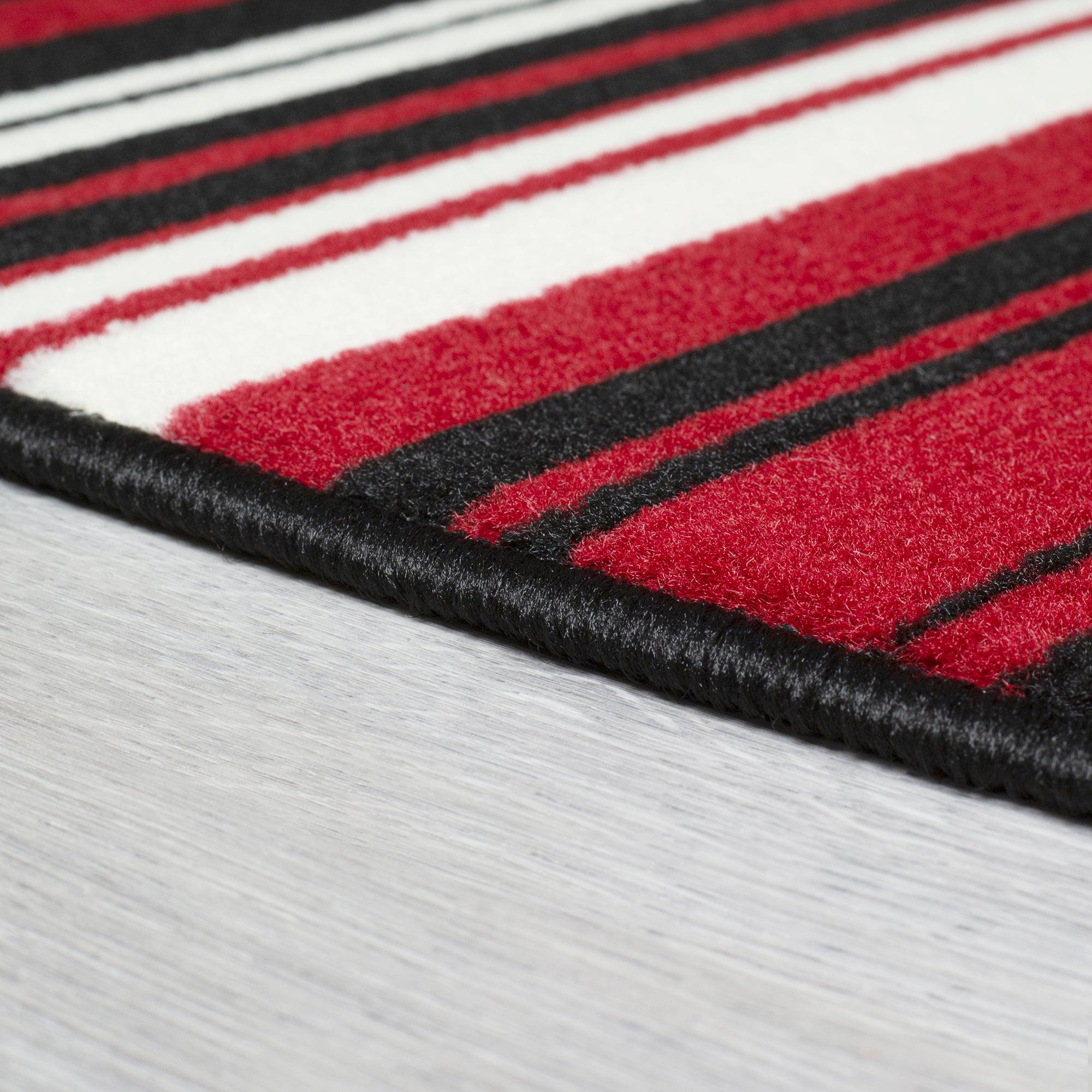 Red Lines Hard Wearing Runner Mat - Texas Stair Runner Rug Masters