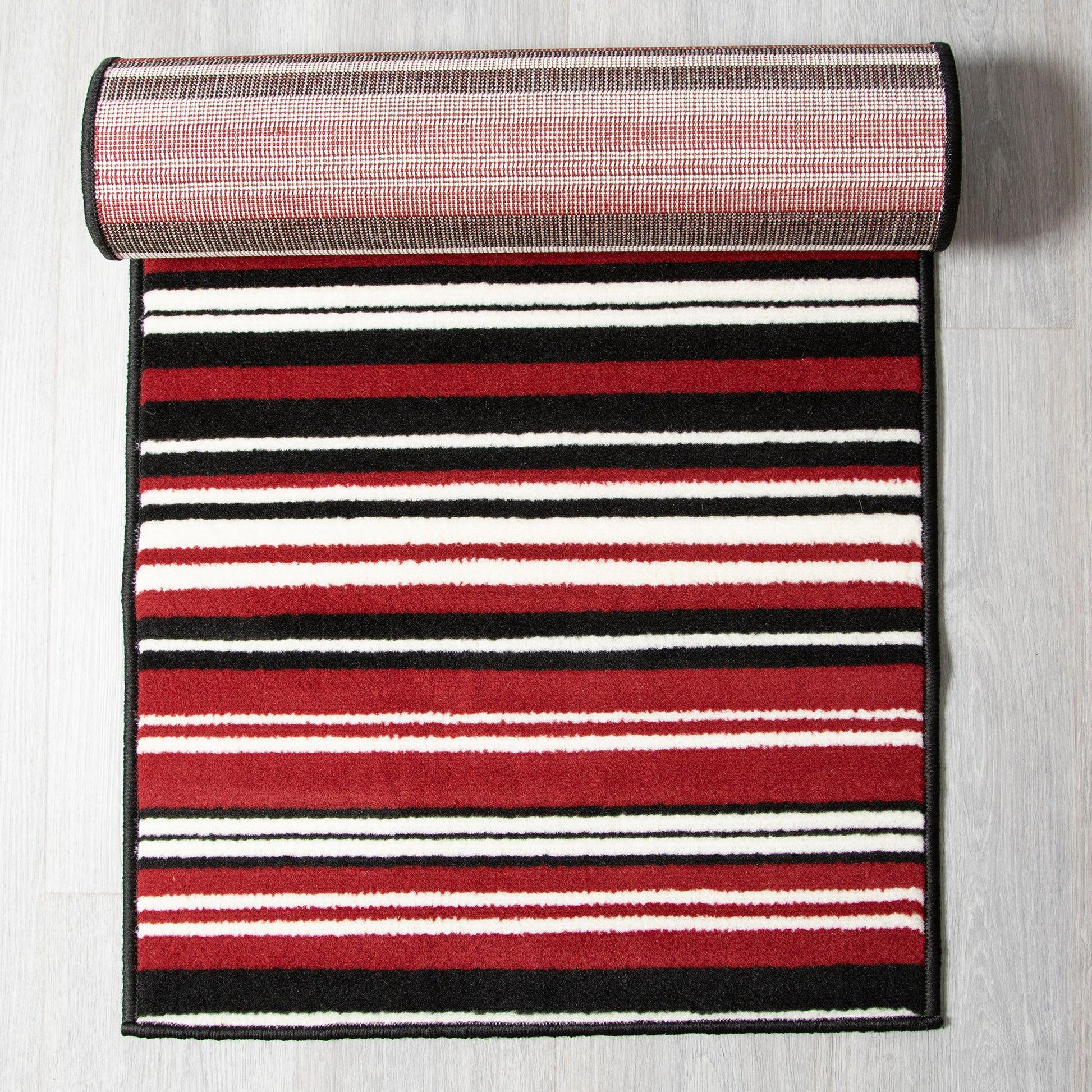 Red Lines Hard Wearing Runner Mat - Texas Stair Runner Rug Masters