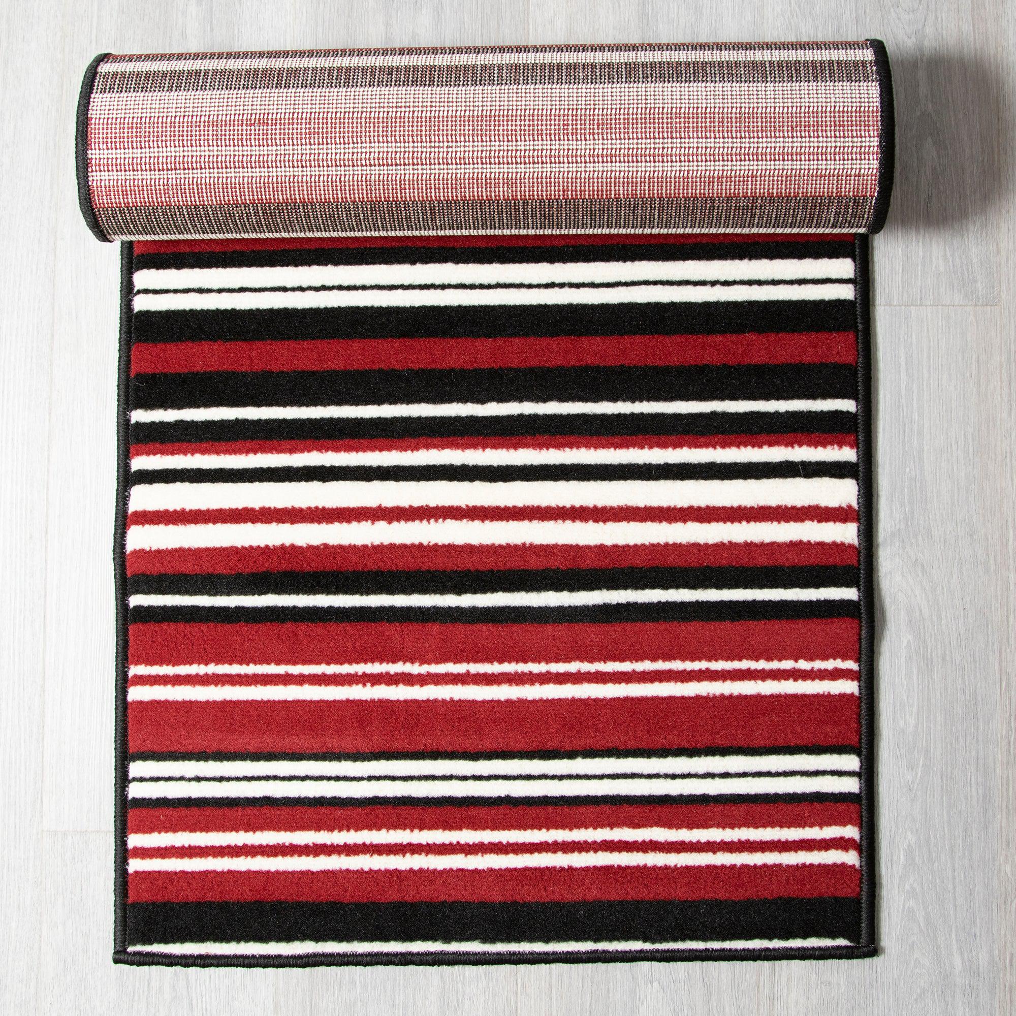 Red Lines Hard Wearing Runner Mat - Texas Stair Runner Rug Masters